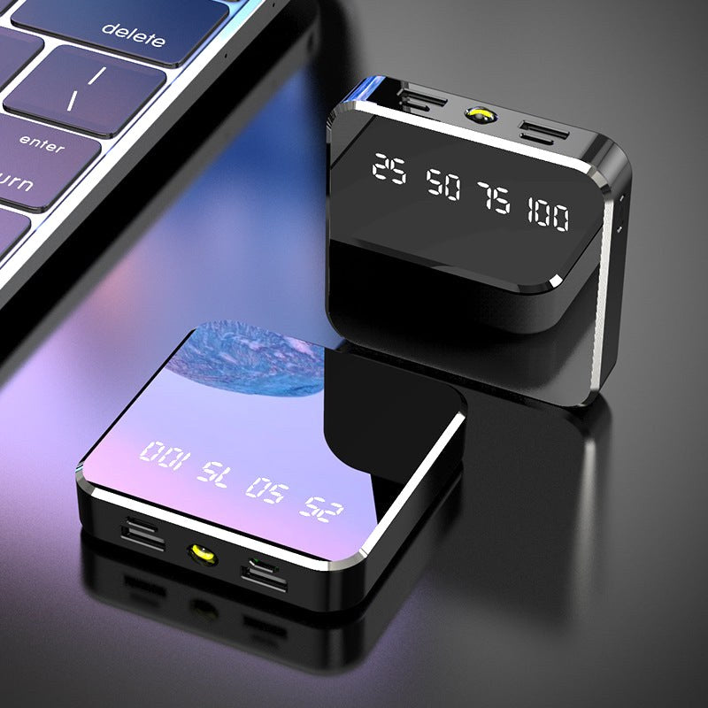Mini batterie externe compacte effet miroir