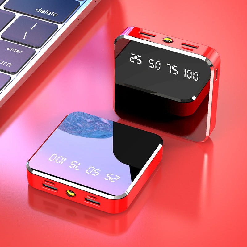 Mini batterie externe compacte effet miroir