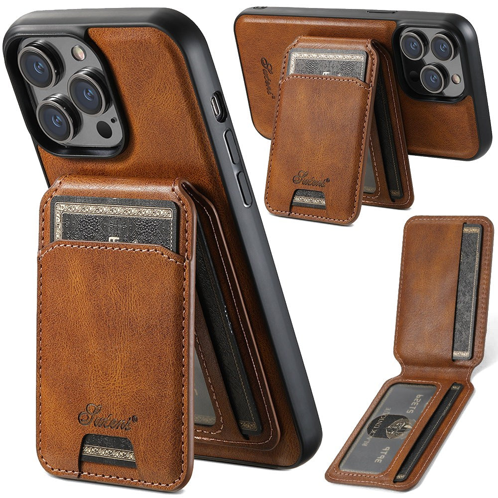 Coque porte-carte en cuir avec charge sans fil MagSafe