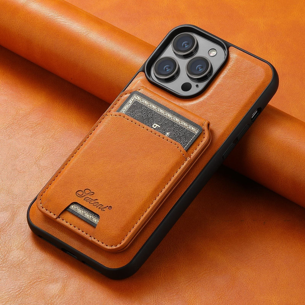 Coque porte-carte en cuir avec charge sans fil MagSafe